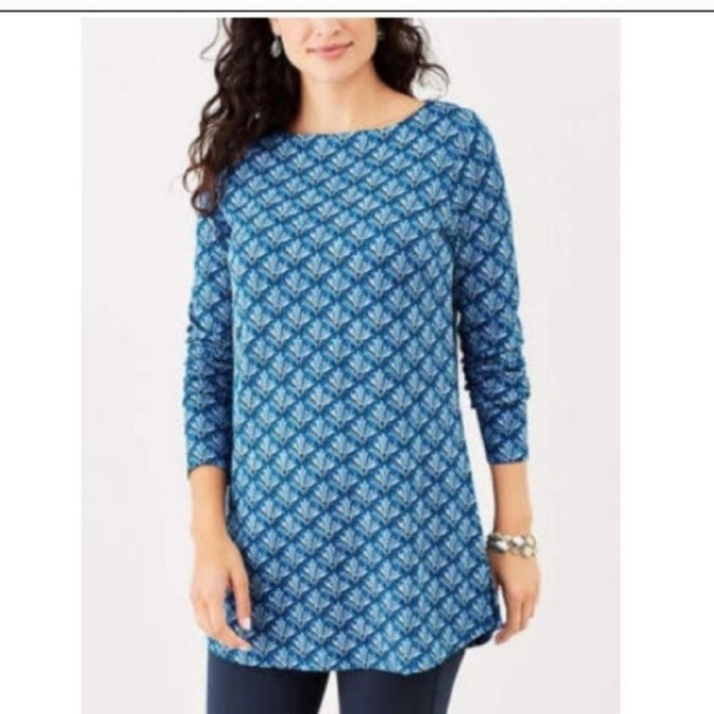 JJill Ponte Jacquard Blue Tunic